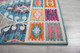8' X 10' Gray Blue And Orange Ogee Distressed Area Rug