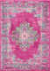 4' X 6' Fuchsia And Blue Oriental Distressed Area Rug