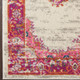 6' Ivory And Fuchsia Oriental Distressed Runner Rug