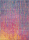 5' X 7' Blue And Orange Abstract Area Rug