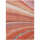 9' X 12' Terra Cotta Salmon And Orange Striped Washable Indoor Outdoor Area Rug