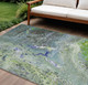8' X 10' Green And Lime Green Abstract Washable Indoor Outdoor Area Rug