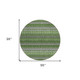 8' Green And Ivory Round Striped Washable Indoor Outdoor Area Rug