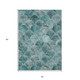 5' X 8' Teal Blue Aqua And Gray Abstract Washable Indoor Outdoor Area Rug