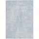 3' X 5' Denim Blue Ivory And Gray Geometric Washable Indoor Outdoor Area Rug