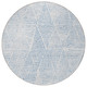 8' Denim Blue Ivory And Gray Round Geometric Washable Indoor Outdoor Area Rug