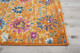 6' Blue And Orange Floral Distressed Runner Rug
