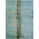 5' X 8' Blue And Gold Abstract Washable Indoor Outdoor Area Rug