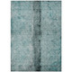 10' X 14' Teal Blue Aqua And Charcoal Abstract Washable Indoor Outdoor Area Rug