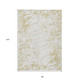 8' X 10' Gold And Ivory Abstract Washable Indoor Outdoor Area Rug