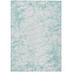 5' X 8' Teal Blue And Ivory Abstract Washable Indoor Outdoor Area Rug