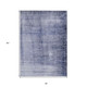 3' X 5' Navy Blue And Sky Blue Abstract Washable Indoor Outdoor Area Rug