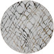 8' Silver Gray And Charcoal Round Abstract Washable Indoor Outdoor Area Rug