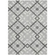9' X 12' Gray Charcoal And Ivory Geometric Washable Indoor Outdoor Area Rug