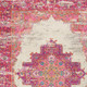 5' X 7' Ivory And Fuchsia Oriental Distressed Area Rug
