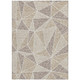 10' X 14' Brown Taupe And Beige Geometric Washable Indoor Outdoor Area Rug