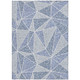 3' X 5' Navy Blue And Denim Blue Geometric Washable Indoor Outdoor Area Rug