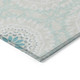 8' X 10' Teal Blue Beige And Ivory Floral Medallion Washable Indoor Outdoor Area Rug