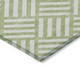 8' Artichoke Green And Ivory Round Geometric Washable Indoor Outdoor Area Rug