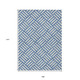 9' X 12' Blue And Ivory Geometric Washable Indoor Outdoor Area Rug