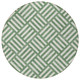 8' Green And Ivory Round Geometric Washable Indoor Outdoor Area Rug