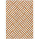 3' X 5' Orange And Ivory Geometric Washable Indoor Outdoor Area Rug
