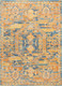 4' X 6' Teal And Gold Medallion Distressed Area Rug