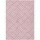 9' X 12' Pink And Ivory Geometric Washable Indoor Outdoor Area Rug