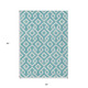 5' X 8' Teal Blue And Ivory Geometric Washable Indoor Outdoor Area Rug