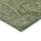 9' X 12' Artichoke Green And Olive Green Paisley Washable Indoor Outdoor Area Rug