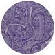 8' Purple Lavender And Silver Round Paisley Washable Indoor Outdoor Area Rug