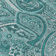 5' X 8' Teal Blue Aqua And Ivory Paisley Washable Indoor Outdoor Area Rug