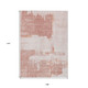 9' X 12' Blush Mauve And Ivory Abstract Washable Indoor Outdoor Area Rug