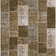9' X 12' Brown And Ivory Patchwork Washable Indoor Outdoor Area Rug