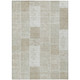 10' X 14' Taupe Beige And Tan Patchwork Washable Indoor Outdoor Area Rug