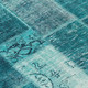 3' X 5' Teal Blue Aqua And Turquoise Patchwork Washable Indoor Outdoor Area Rug