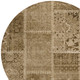 8' Brown And Beige Round Patchwork Washable Indoor Outdoor Area Rug
