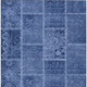 9' X 12' Navy Blue And Denim Blue Patchwork Washable Indoor Outdoor Area Rug