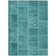3' X 5' Turquoise Teal Blue And Aqua Patchwork Washable Indoor Outdoor Area Rug