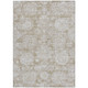 8' X 10' Beige Tan And Gray Floral Washable Indoor Outdoor Area Rug