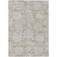 10' X 14' Beige Tan And Gray Floral Washable Indoor Outdoor Area Rug