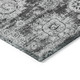 3' X 5' Gray Charcoal And Silver Floral Washable Indoor Outdoor Area Rug