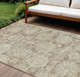 8' X 10' Brown Tan And Beige Floral Washable Indoor Outdoor Area Rug