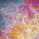 4' X 6' Blue And Orange Abstract Area Rug
