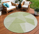 8' Artichoke Green Mint Green And Sage Round Geometric Washable Indoor Outdoor Area Rug