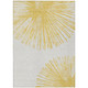 8' X 10' Gold And Ivory Abstract Washable Indoor Outdoor Area Rug