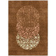 9' X 12' Orange Terra Cotta And Ivory Abstract Washable Indoor Outdoor Area Rug