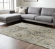 10' X 14' Taupe Beige And Gray Abstract Washable Indoor Outdoor Area Rug