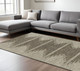 9' X 12' Coffee And Ivory Abstract Washable Indoor Outdoor Area Rug