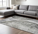 10' X 14' Gray Taupe And Silver Abstract Washable Indoor Outdoor Area Rug